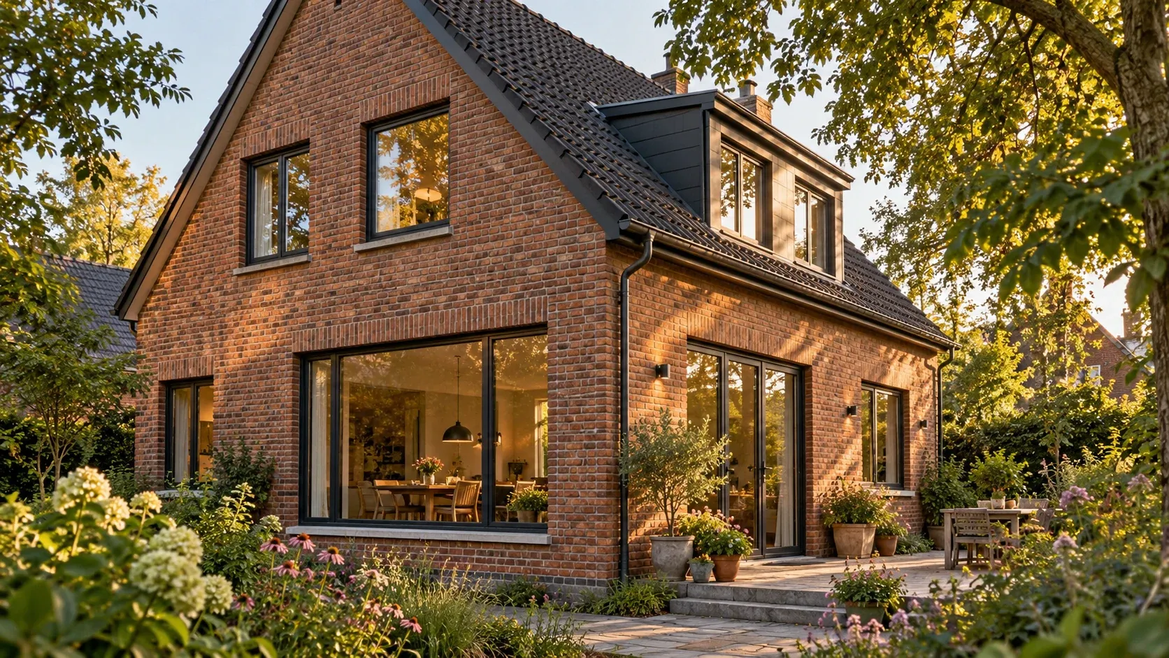 Gesamtansicht des Gartenhauses.