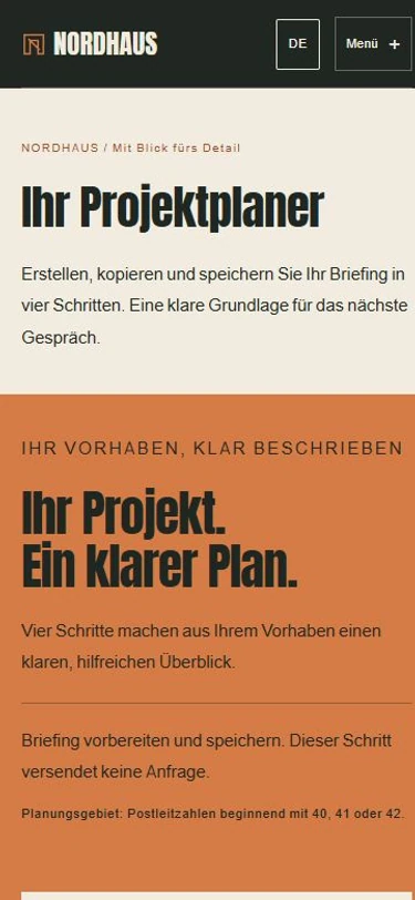 Projektplaner auf einem mobilen Bildschirm.